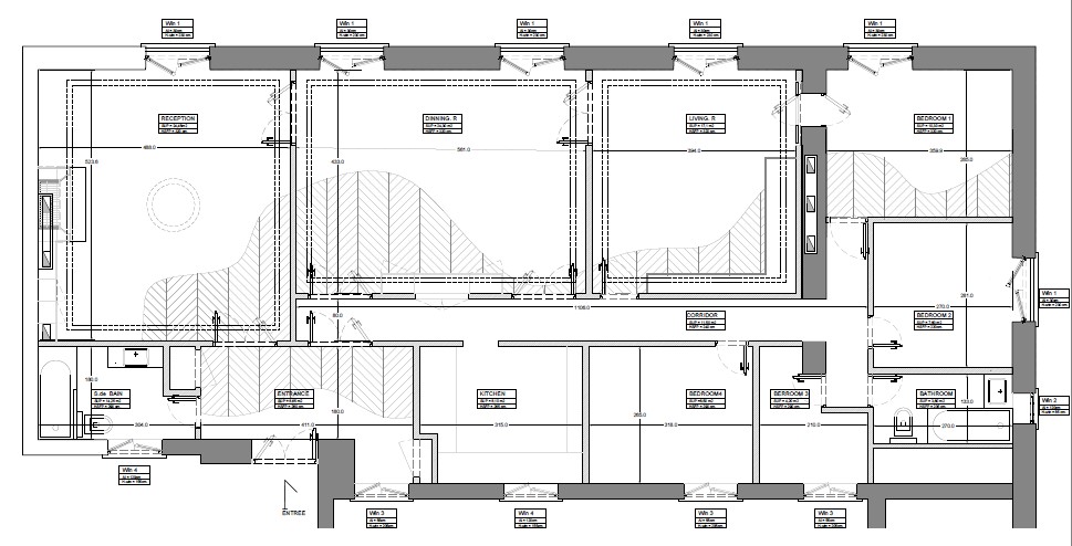 Plan d'étage d'un bâtiment